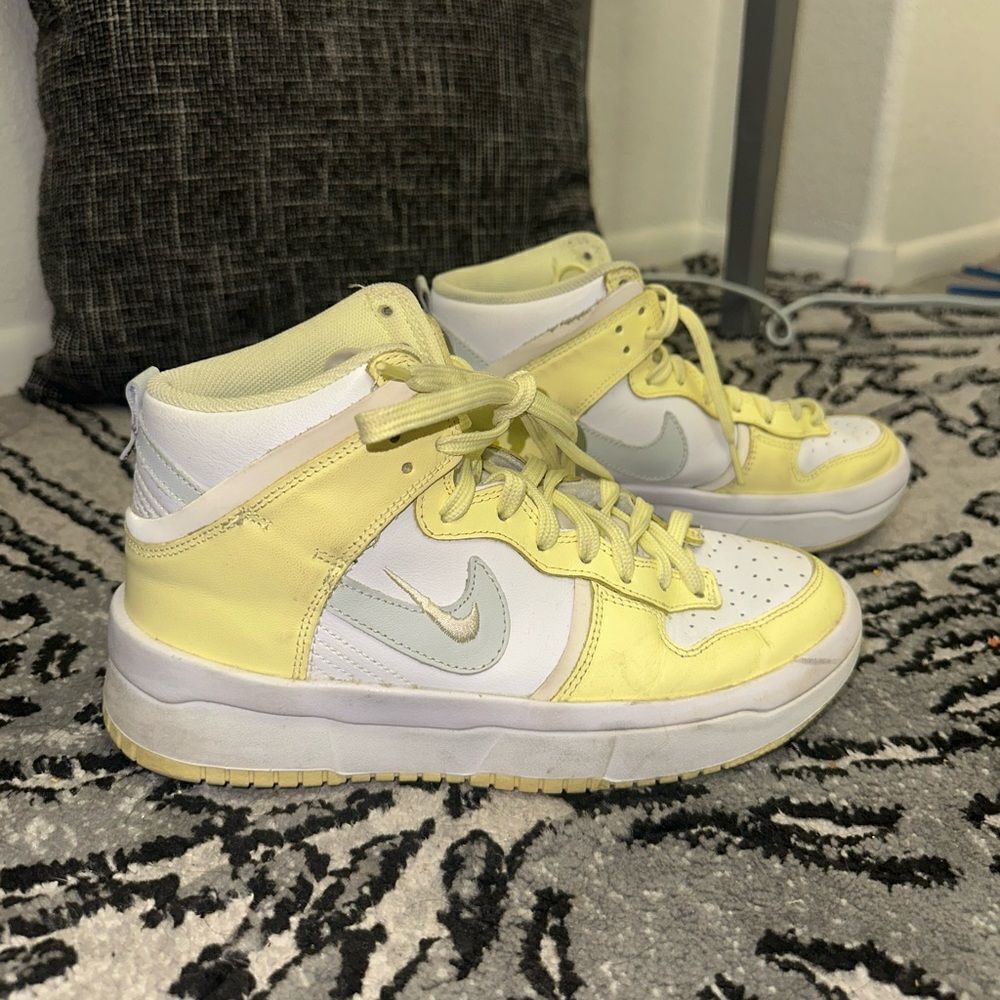 Nike Lemon and White High-Top Sneakers